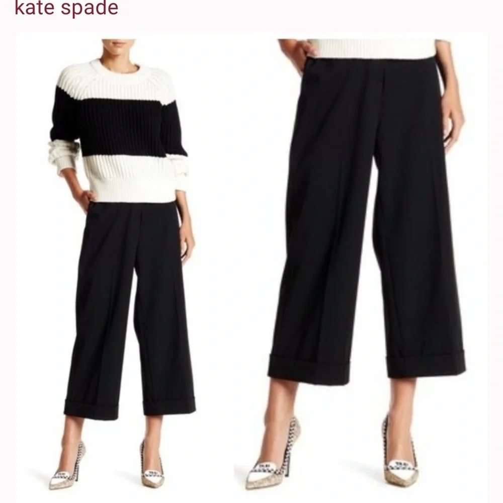 Kate Spade New York Black Cuffed Culottes